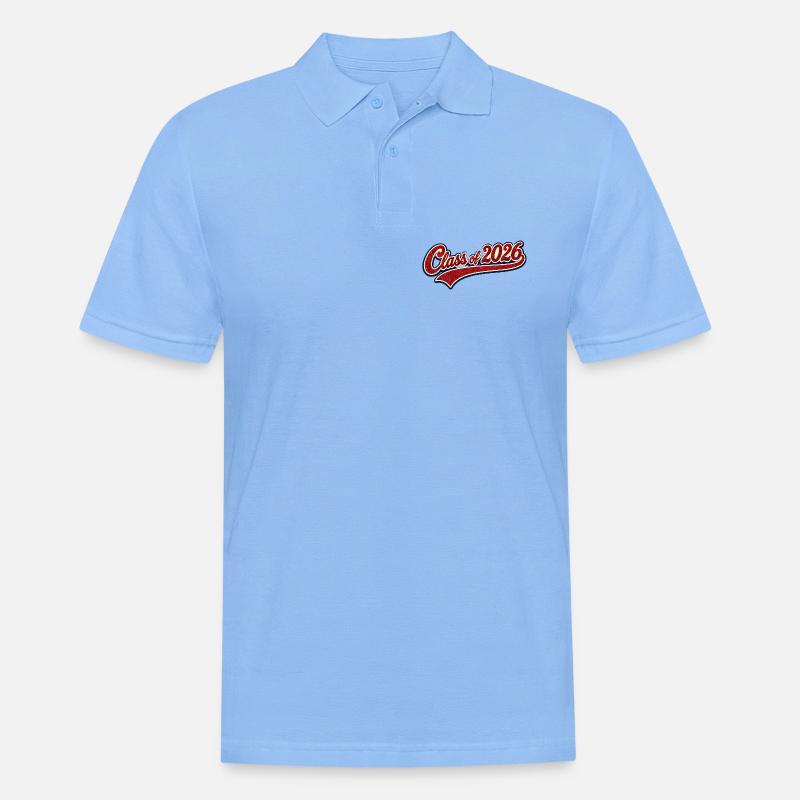Script rétro de la classe 2026 - Polo Homme - bleu ciel