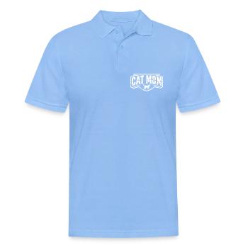 Cat Mom Vintage Crest - Men's Polo Shirt - sky blue - Front - Jaron (178cm)