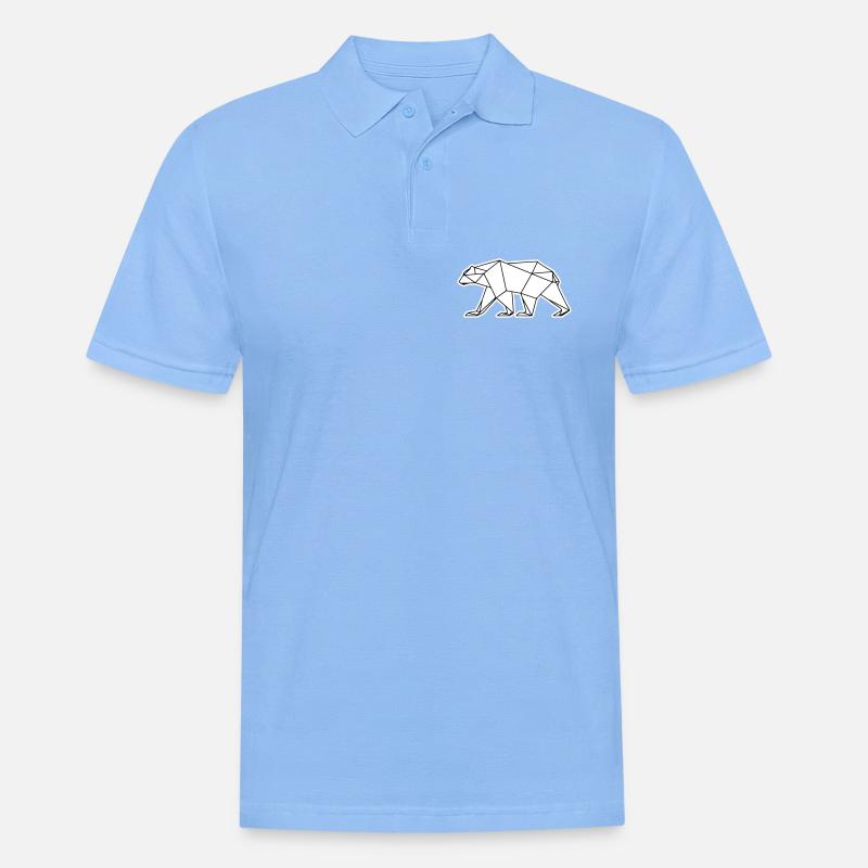 Polar Bär Polygon Eisbär Symbol - Männer Poloshirt - Himmelblau