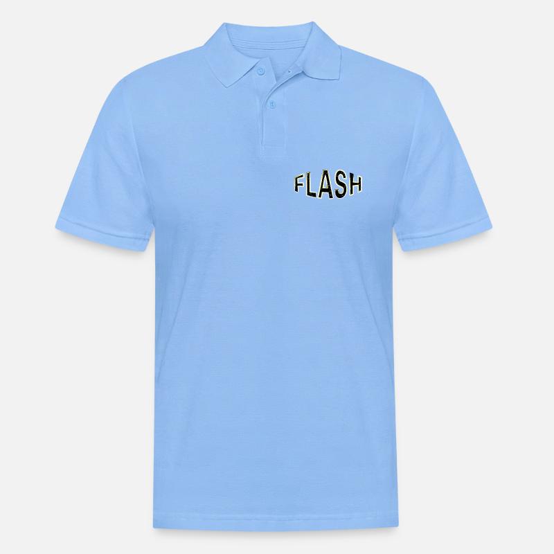 FLASH Label mit Blitzen - Männer Poloshirt - Himmelblau