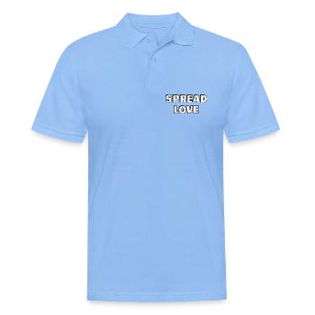 Spread Love Fett Schwarz Weiß Typografie - Männer Poloshirt - Himmelblau - Vorne - Jaron (178cm)