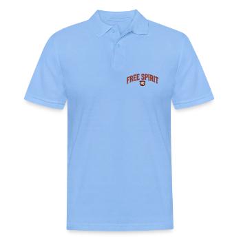 Lettrage Free Spirit MC - Polo Homme - bleu ciel - Devant - Jaron (178cm)
