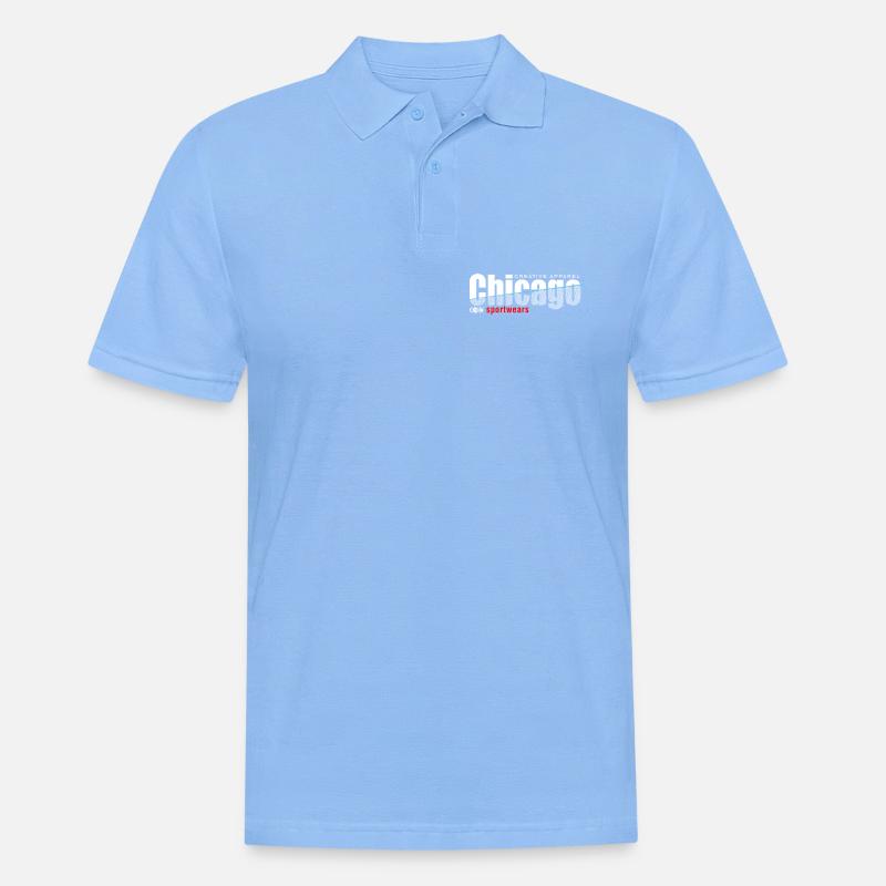 Dynamisches Sportdesign mit moderner Schärfe - Männer Poloshirt - Himmelblau