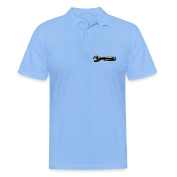 Schraubenschlüssel Werkzeug Mechaniker Schrauber - Männer Poloshirt - Himmelblau - Vorne - Jaron (178cm)