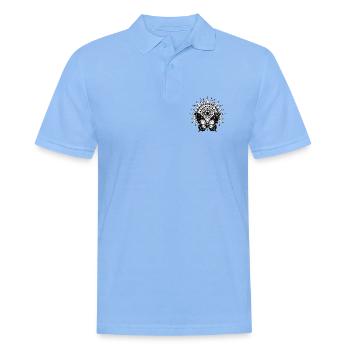 Heilige Sonne – Kosmischer Schmetterling - Männer Poloshirt - Himmelblau - Vorne - Jaron (178cm)