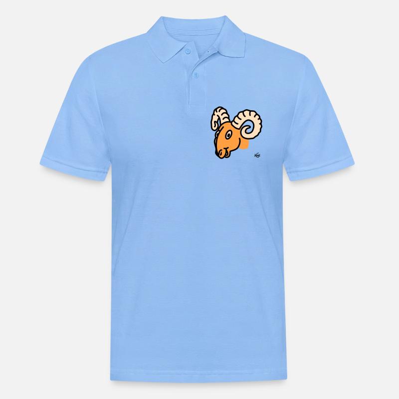 Widder groß - Männer Poloshirt - Himmelblau