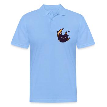 Mondkatze im Traumlicht - Männer Poloshirt - Himmelblau - Vorne - Jaron (178cm)