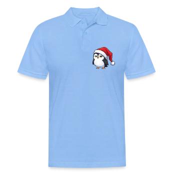 Süßer grumpy Pinguin Cartoon Weihnachten lustig - Männer Poloshirt - Himmelblau - Vorne - Jaron (178cm)