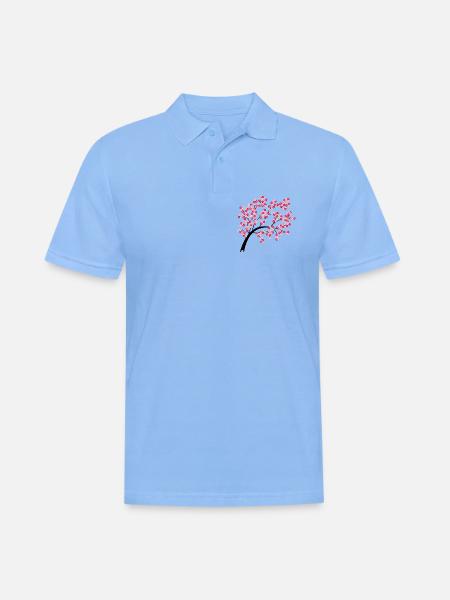 Kirschblütenbogen in Nacht - Männer Poloshirt - Himmelblau
