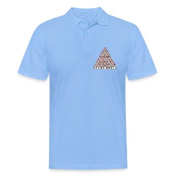 Skurril Weihnachts Pinguin mit Tannenbaum Cartoon - Männer Poloshirt - Himmelblau - Vorne - Jaron (178cm)