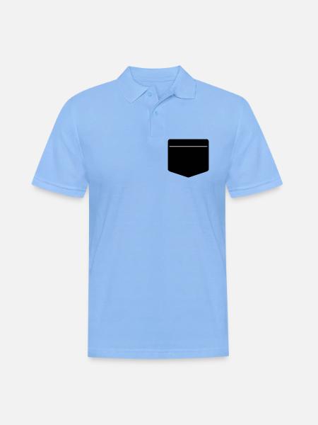 Brusttasche - Männer Poloshirt - Himmelblau