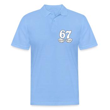 Sechs Sieben - Six Seven - Männer Poloshirt - Himmelblau - Vorne - Jaron (178cm)