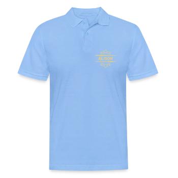 Geburtsname Alison - Männer Poloshirt - Himmelblau - Vorne - Jaron (178cm)
