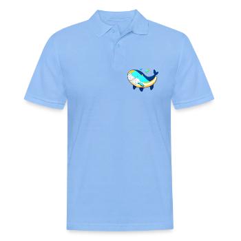 Freundlicher Wal mit Babywal - Männer Poloshirt - Himmelblau - Vorne - Jaron (178cm)
