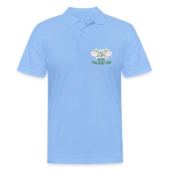 Mahjong Spiel Social Club Mahjong Ära - Männer Poloshirt - Himmelblau - Vorne - Jaron (178cm)