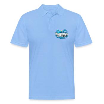 Meeresschutz Ozeanfreund Meerestiere - Männer Poloshirt - Himmelblau - Vorne - Jaron (178cm)