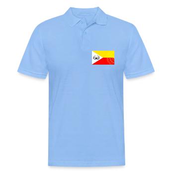 Marquesan Flagge - Personalisiert 1 - Männer Poloshirt - Himmelblau - Vorne - Jaron (178cm)