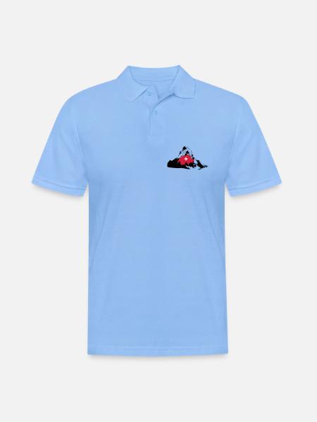 Schweiz / Matterhorn - Männer Poloshirt - Himmelblau
