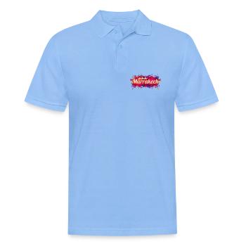 Marrakesch in Marokko Afrika Vintage Souvenir - Männer Poloshirt - Himmelblau - Vorne - Jaron (178cm)