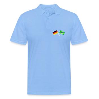 Germany x Brazil Crossed Friendship Flags - Männer Poloshirt - Himmelblau - Vorne - Jaron (178cm)