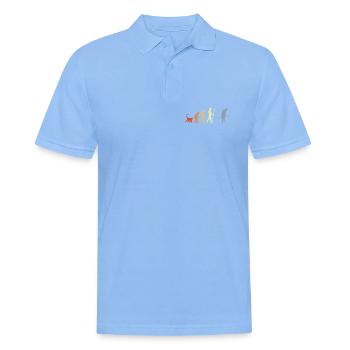 Bäcker Evolution Retro Look - Männer Poloshirt - Himmelblau - Vorne - Jaron (178cm)