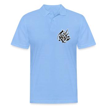 Lettrage King Graffiti - Polo Homme - bleu ciel - Devant - Jaron (178cm)