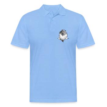 Cadeau drôle de chien de bande dessinée Wolfsspitz I - Polo Homme - bleu ciel - Devant - Jaron (178cm)