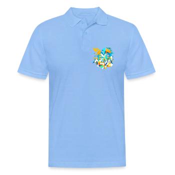 Abstract Summer - Männer Poloshirt - Himmelblau - Vorne - Jaron (178cm)