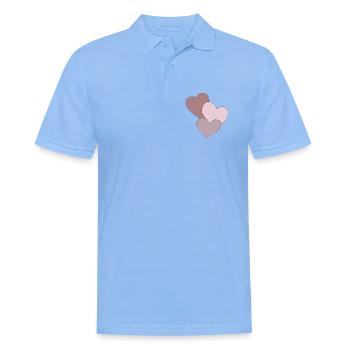 herzen drei - Männer Poloshirt - Himmelblau - Vorne - Jaron (178cm)