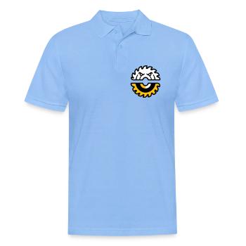 Kreissaege Gesicht Grafik - Männer Poloshirt - Himmelblau - Vorne - Jaron (178cm)