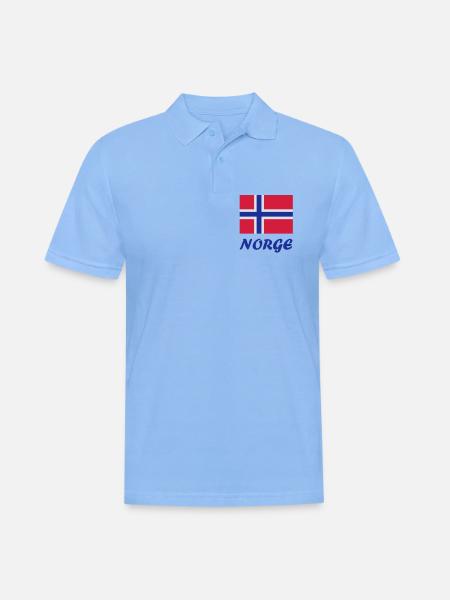 Norwegische Flagge - Männer Poloshirt - Himmelblau