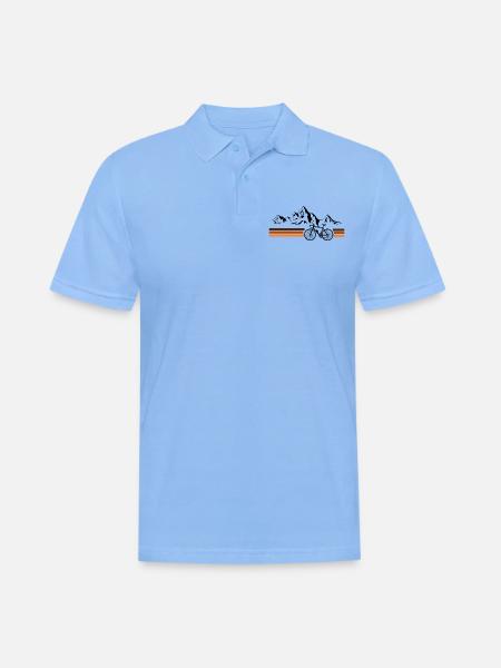 Fahrrad Rennrad Berge Retro - Männer Poloshirt - Himmelblau