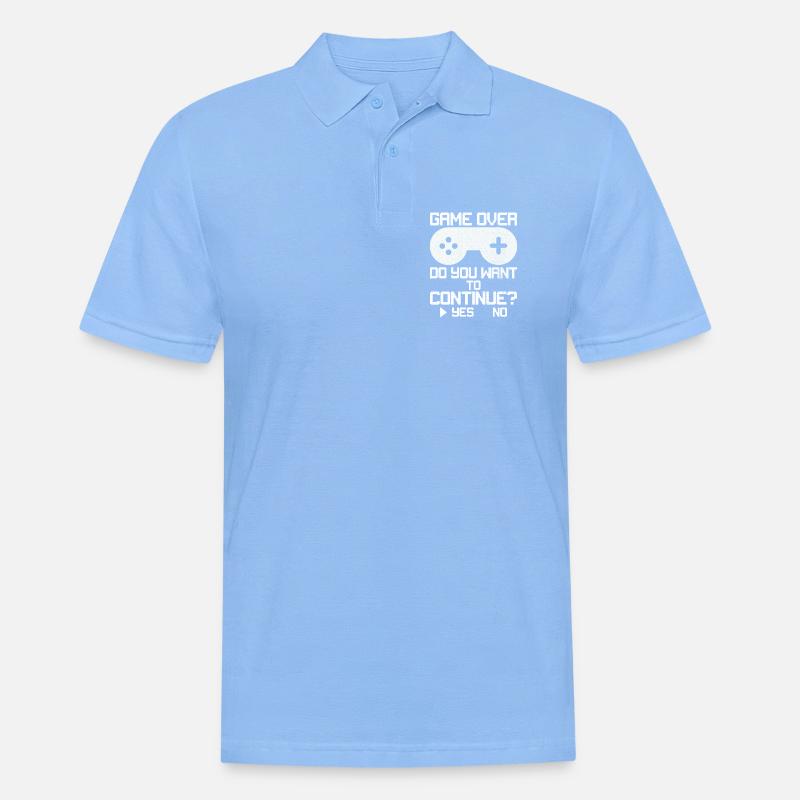 Game Over Willst du weitermachen? - Männer Poloshirt - Himmelblau