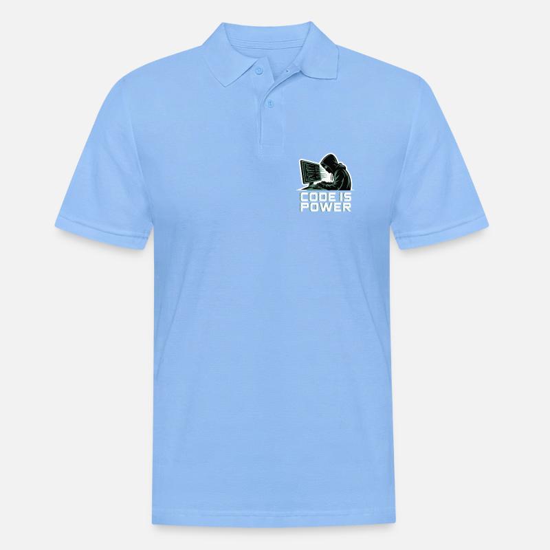 Cyber Hacker Code Infinity Design - Polo Homme - bleu ciel