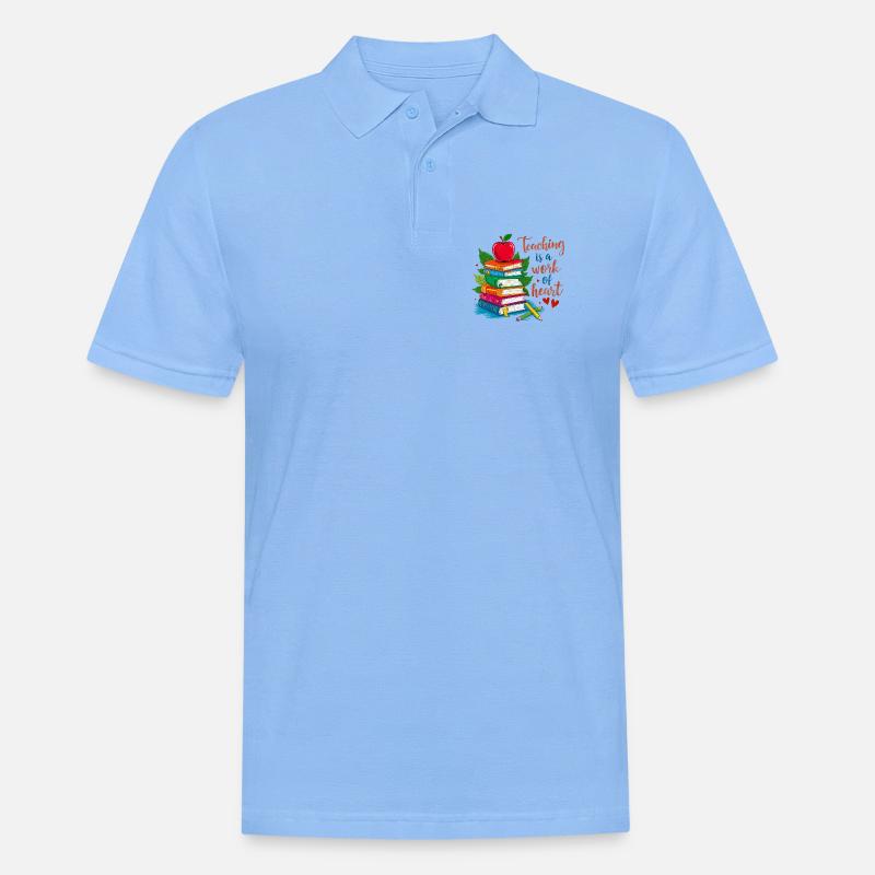 Lehrerin Bokstack und Hjärta - Männer Poloshirt - Himmelblau