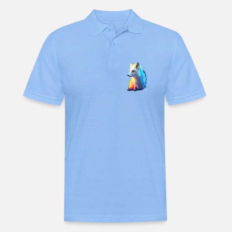 Polarfuchs Schneefuchs Eisfuchs Süßer Weißer Fuchs - Männer Poloshirt - Himmelblau