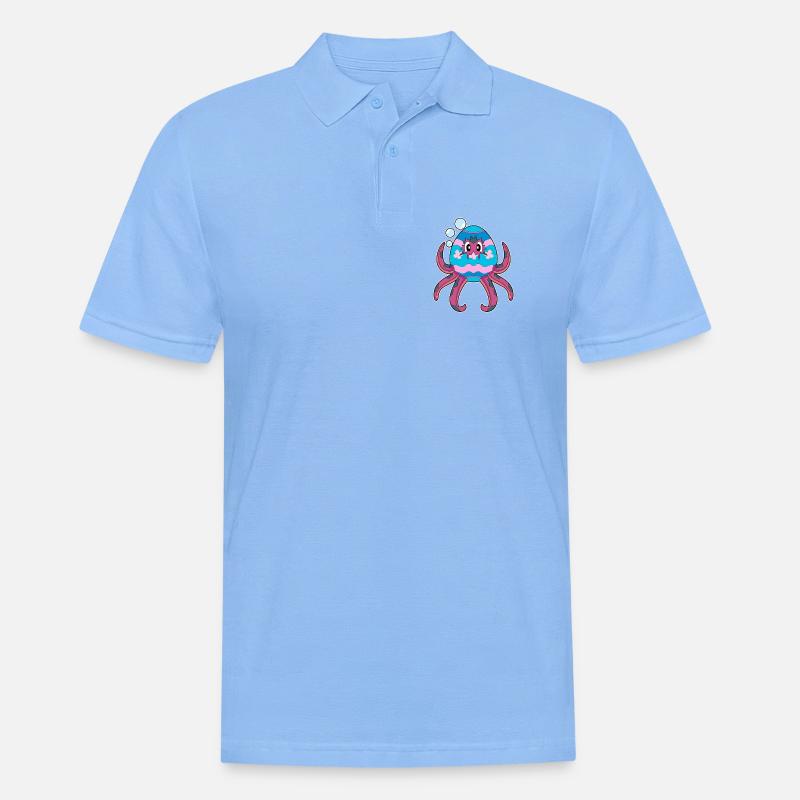 Octopus Easter Easter Egg - Men's Polo Shirt - sky blue