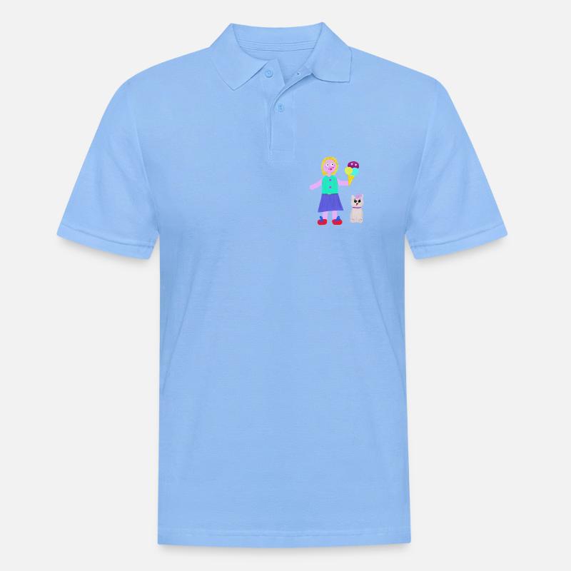 Eiscreme-Mädchen Eiscreme Eiswaffel Eis - Männer Poloshirt - Himmelblau