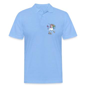 Rainbow Unicorn - Men's Polo Shirt - sky blue - Front - Jaron (178cm)