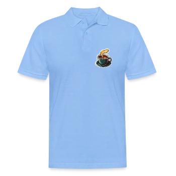 Kaffee - Männer Poloshirt - Himmelblau - Vorne - Jaron (178cm)
