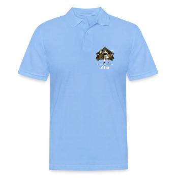 Ich bleibe auf der Alm - Männer Poloshirt - Himmelblau - Vorne - Jaron (178cm)