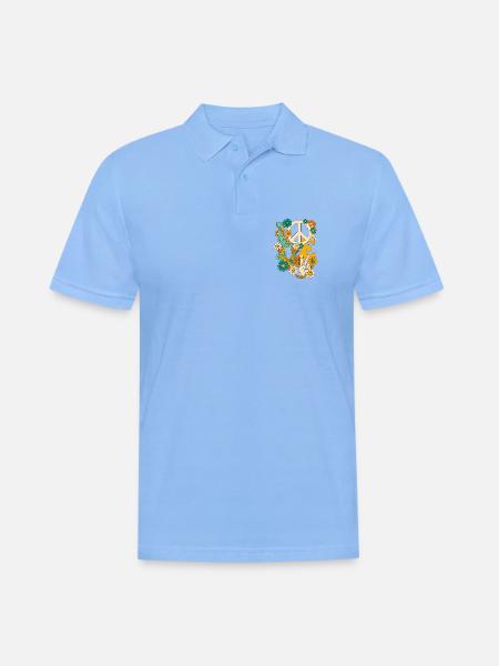 Love Peace Flowers Cooler Retro-Hippie - Männer Poloshirt - Himmelblau