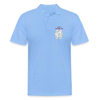 In meiner Mahjong-Ära Mahjong Spiel Social Club - Männer Poloshirt - Himmelblau - Vorne - Jaron (178cm)