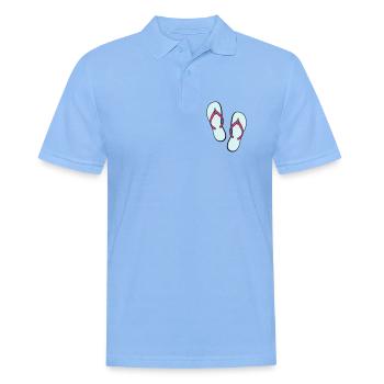 flip flops sommer beach strand party - Männer Poloshirt - Himmelblau - Vorne - Jaron (178cm)