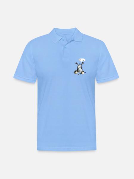 Abenteuerlustiger Esel - Männer Poloshirt - Himmelblau