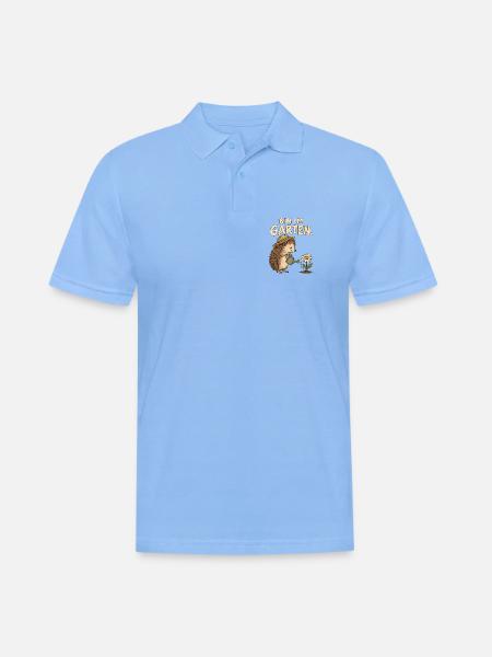 Bin im Garten – Igel mit Gießkanne - Männer Poloshirt - Himmelblau