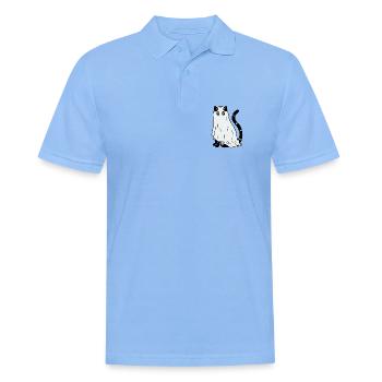 Halloween Katze Gespenst - Männer Poloshirt - Himmelblau - Vorne - Jaron (178cm)