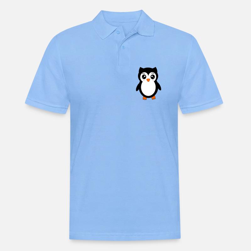 Eule schwarz Vogel Vögelchen Tiere Geschenk - Männer Poloshirt - Himmelblau