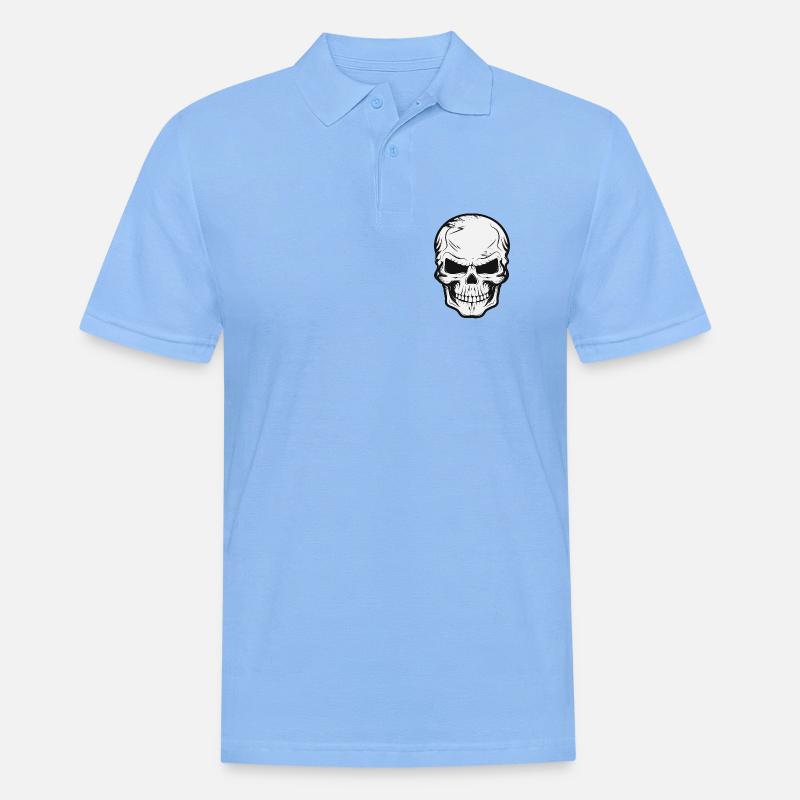 Teschio Oscuro, Cranio, Disegno Teschio - Polo da uomo - azzurro