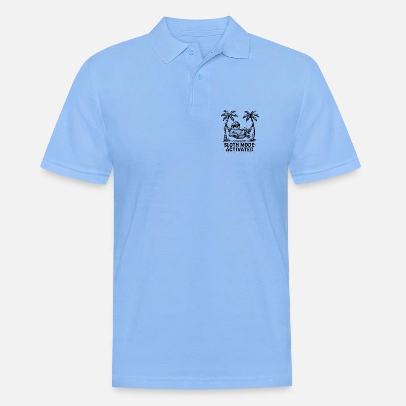 Faultier Sloth Mode: Activated Chillen Arbeit - Männer Poloshirt - Himmelblau